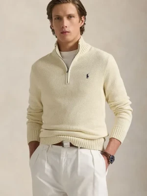 Polo Ralph Lauren sweter bawełniany kolor beżowy ciepły 710859939