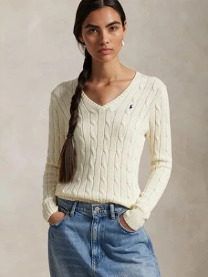 Polo Ralph Lauren sweter bawełniany kolor beżowy lekki 211891641