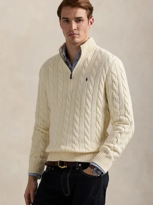 Polo Ralph Lauren sweter bawełniany kolor beżowy z półgolfem 710810841