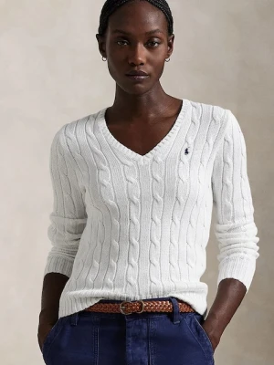 Polo Ralph Lauren sweter bawełniany kolor biały lekki 211891641