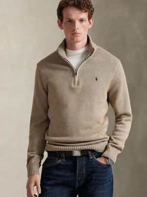 Polo Ralph Lauren sweter bawełniany kolor brązowy ciepły 710859939