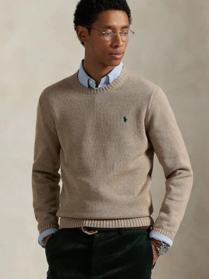 Polo Ralph Lauren sweter bawełniany kolor brązowy lekki 710810846