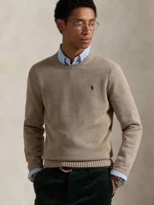 Polo Ralph Lauren sweter bawełniany kolor brązowy lekki 710810846