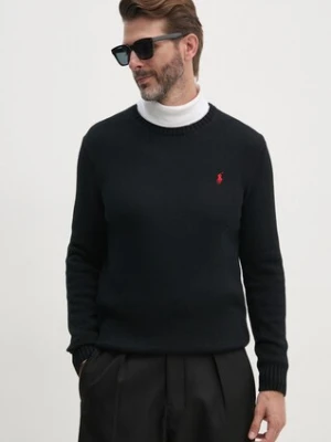 Polo Ralph Lauren sweter bawełniany kolor czarny lekki 710810846