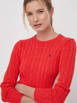 Polo Ralph Lauren sweter bawełniany kolor czerwony