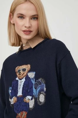 Polo Ralph Lauren sweter bawełniany kolor granatowy 211932526