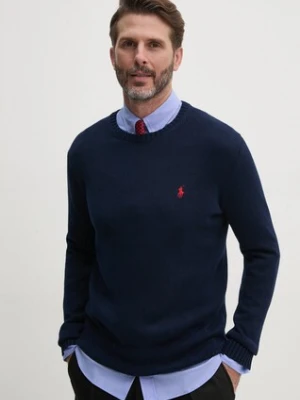 Polo Ralph Lauren sweter bawełniany kolor granatowy