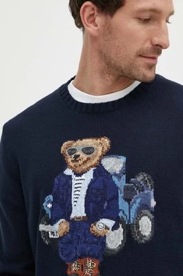 Polo Ralph Lauren sweter bawełniany kolor granatowy 710934022