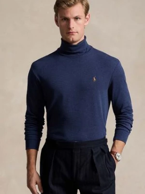 Polo Ralph Lauren sweter bawełniany kolor granatowy lekki z golferm