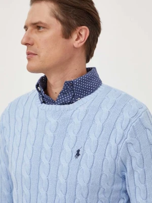 Polo Ralph Lauren sweter bawełniany kolor niebieski