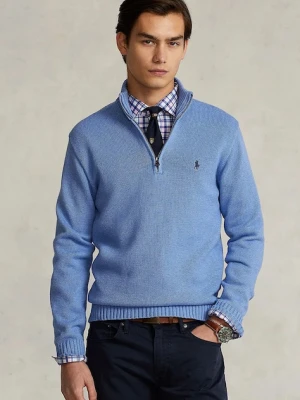Polo Ralph Lauren sweter bawełniany kolor niebieski ciepły 710859939