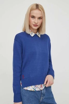 Polo Ralph Lauren sweter bawełniany kolor niebieski lekki 211898583