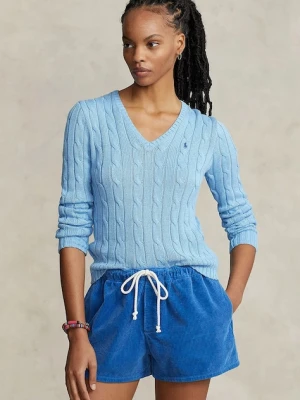 Polo Ralph Lauren sweter bawełniany kolor niebieski lekki