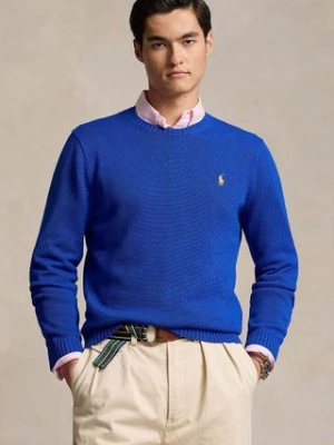 Polo Ralph Lauren sweter bawełniany kolor niebieski lekki 710810846