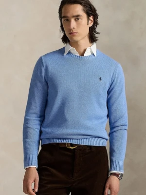 Polo Ralph Lauren sweter bawełniany kolor niebieski lekki 710810846