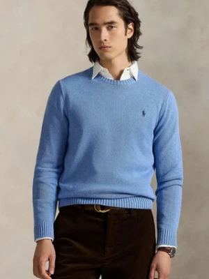 Polo Ralph Lauren sweter bawełniany kolor niebieski lekki 710810846