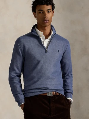 Polo Ralph Lauren sweter bawełniany kolor niebieski lekki z półgolfem 710932304