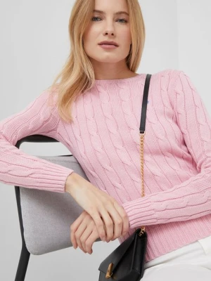 Polo Ralph Lauren sweter bawełniany kolor różowy