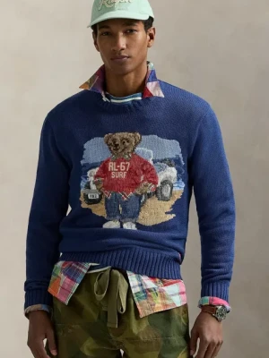 Polo Ralph Lauren sweter bawełniany męski kolor granatowy 710964798