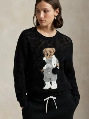 Polo Ralph Lauren sweter bawełniany Sweater Pullover damski kolor czarny 211972112