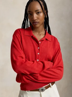 Polo Ralph Lauren sweter damski wełniany czerwony