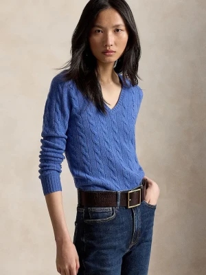 Polo Ralph Lauren sweter damski wełniany niebieski