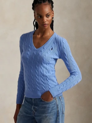 Polo Ralph Lauren sweter damski wełniany niebieski