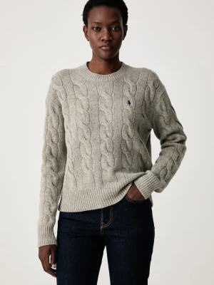Polo Ralph Lauren sweter damski wełniany szary