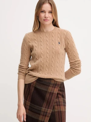 Polo Ralph Lauren sweter damski z dodatkiem kaszmiru beżowy