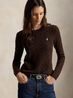 Polo Ralph Lauren sweter damski z dodatkiem kaszmiru brązowy