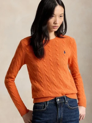Polo Ralph Lauren sweter damski z dodatkiem kaszmiru pomarańczowy