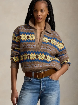 Polo Ralph Lauren sweter damski z wełną brązowy