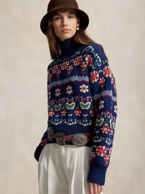 Polo Ralph Lauren sweter damski z wełną niebieski
