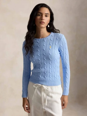 POLO RALPH LAUREN Sweter JULIANNA | Slim Fit błękitny