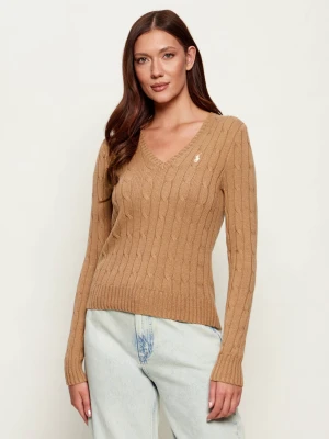 POLO RALPH LAUREN Sweter KIMBERLY | Slim Fit camel