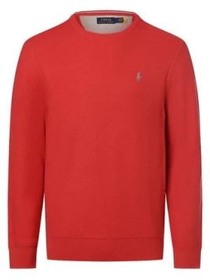 Polo Ralph Lauren Sweter męski Mężczyźni Bawełna czerwony wypukły wzór tkaniny,