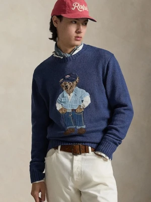 Polo Ralph Lauren sweter męski z wełną niebieski