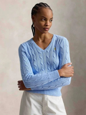 POLO RALPH LAUREN Sweter | Slim Fit błękitny