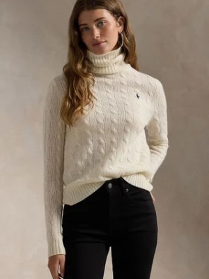 Polo Ralph Lauren sweter wełniany damski kolor biały lekki z golfem 211888686