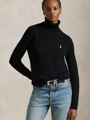Polo Ralph Lauren sweter wełniany damski kolor czarny lekki z golfem 211888686