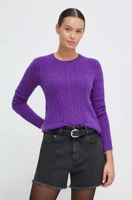 Polo Ralph Lauren sweter wełniany damski kolor fioletowy lekki