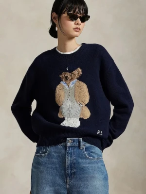 Polo Ralph Lauren sweter wełniany damski kolor granatowy 211972139