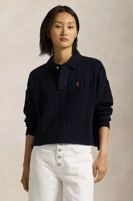 Polo Ralph Lauren sweter wełniany damski kolor niebieski ciepły 211910158