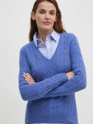 Polo Ralph Lauren sweter wełniany kolor niebieski