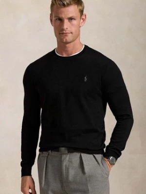 Polo Ralph Lauren sweter wełniany Merino Wool męski kolor czarny lekki 710946143004