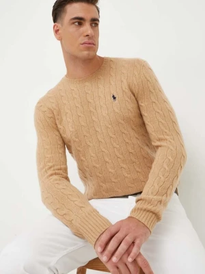 Polo Ralph Lauren sweter wełniany męski kolor beżowy