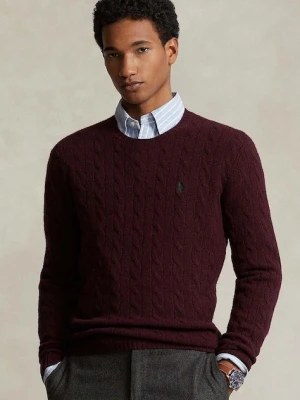 Polo Ralph Lauren sweter wełniany męski kolor bordowy