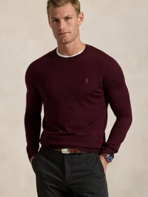 Polo Ralph Lauren sweter wełniany męski kolor bordowy lekki 710946143