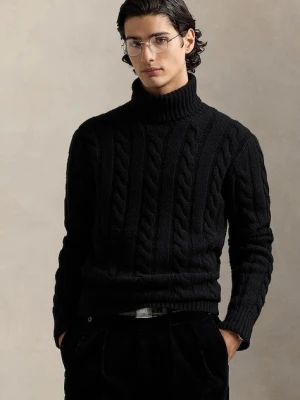 Polo Ralph Lauren sweter wełniany męski kolor czarny ciepły z golferm 710917035