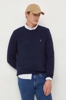 Polo Ralph Lauren sweter wełniany męski kolor granatowy